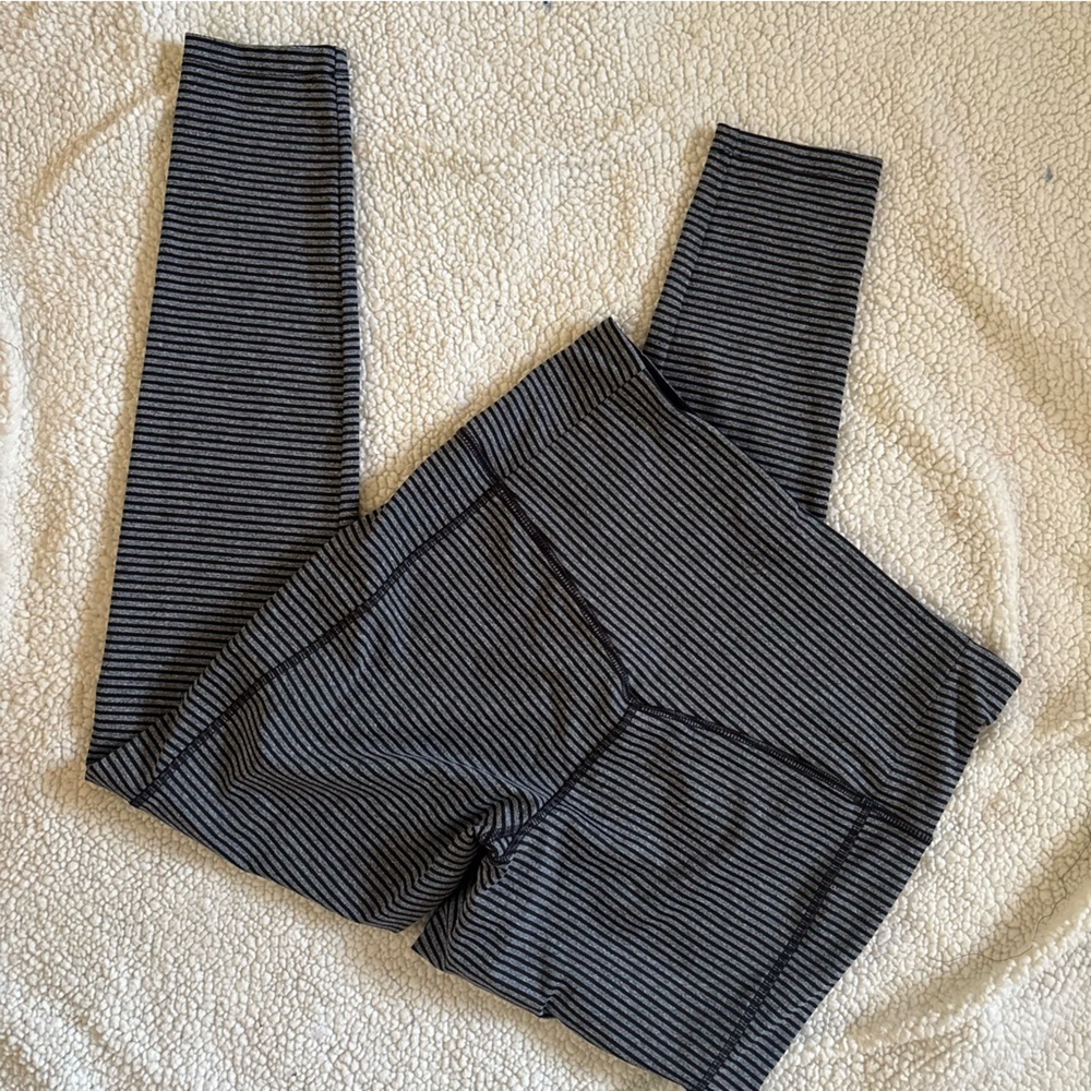 Striped Black and Gray Leggings